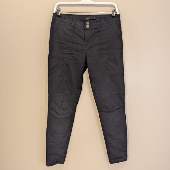PrAna Pants Grey Skinny Pockets Hiking Camping Travel Lightweight Layer - Size 6 - Picture 1 of 7